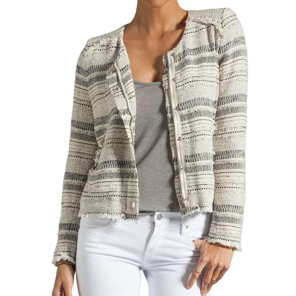 IRO Lizzie Bouclé Tweed Distressed Jacket